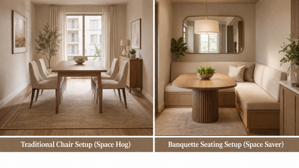 small dining space layout hacks