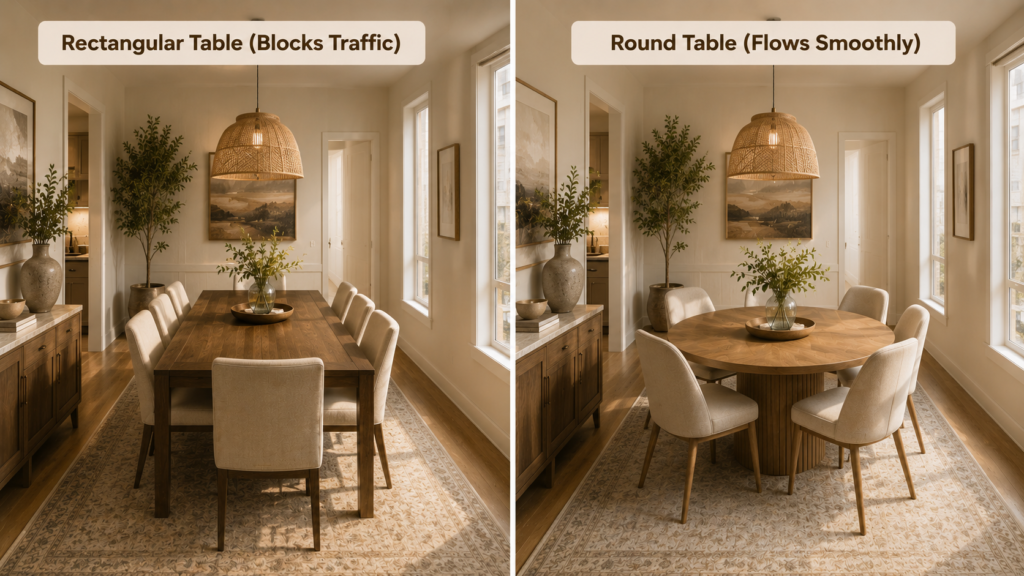 small dining space layout hacks