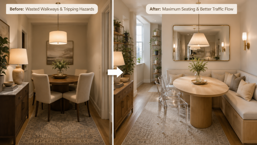 small dining space layout hacks