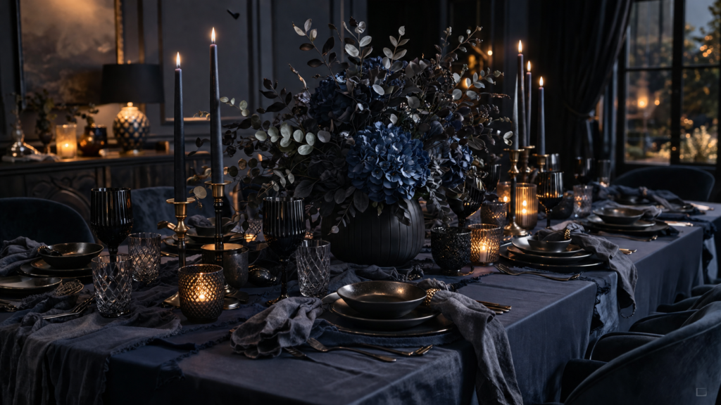 dark bold dining decor 