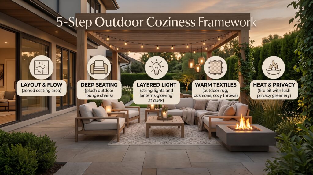 cozy outdoor living space.