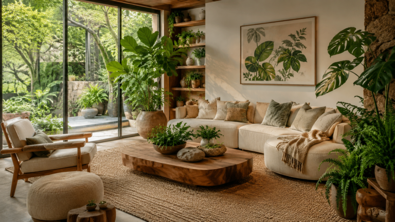 biophilic living room ideas