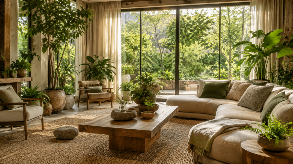 biophilic living room ideas